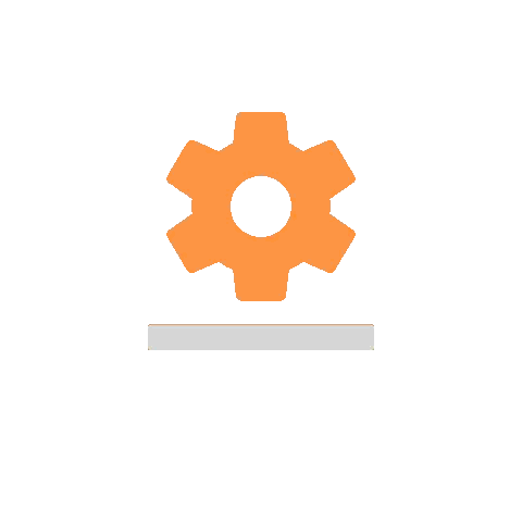 a logo that says reality is upgradeable with an orange gear