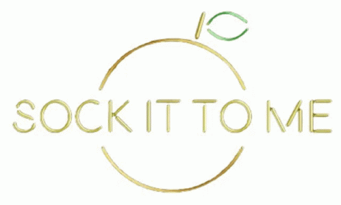 A Logo That Says Sock It To Me With A Ring On It GIF