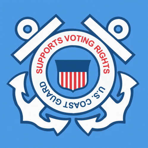 A Logo That Says Supports Voting Rights U.s. Coast Guard On It GIF
