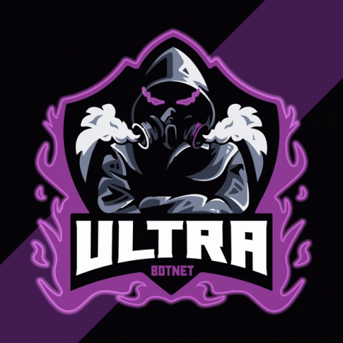 A Logo That Says Ultra Botnet With A Purple Background GIF
