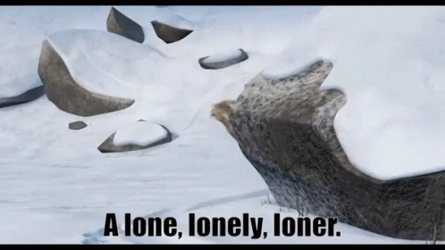 A Lone , Lonely , Loner Is Written On A Poster GIF