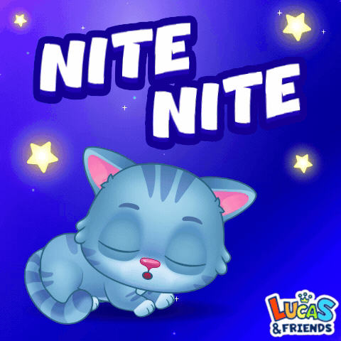 A Lucas And Friends Advertisement With A Cat Sleeping GIF