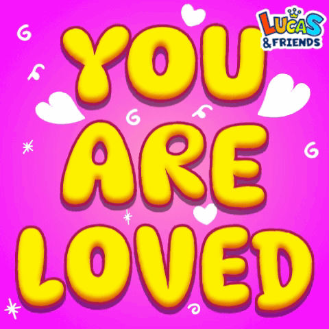 A Lucas And Friends Greeting Card That Says You Are Loved GIF