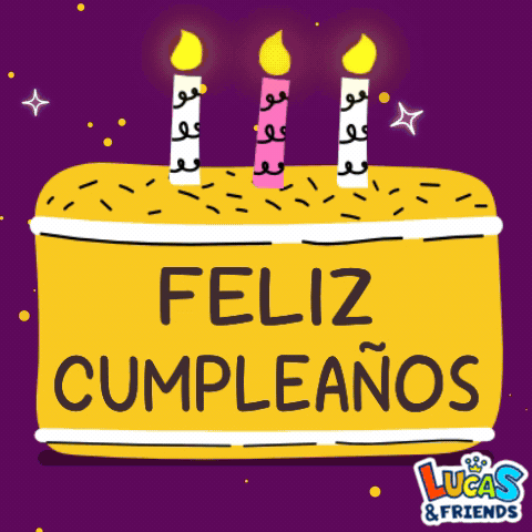 A Lucas And Friends Greeting Card With A Birthday Cake GIF