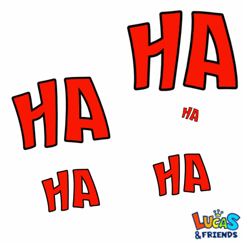 A Lucas And Friends Logo With Red Letters GIF