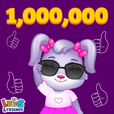 A Lucas And Friends Poster With A Girl Wearing Sunglasses Giving A Thumbs Up GIF
