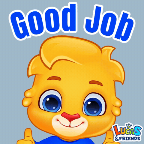 A Lucas And Friends Sticker With A Lion Giving Two Thumbs Up GIF