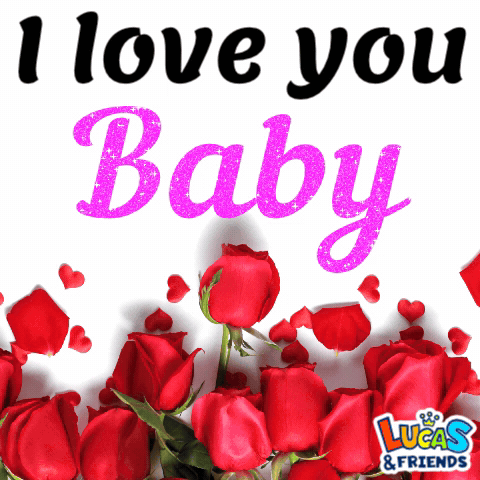 A Lucas & Friends Greeting Card With Red Roses GIF