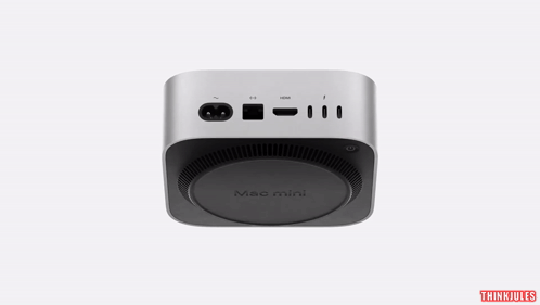 A Mac Mini Is Shown With A White Background And Thinkjules Written Below It GIF