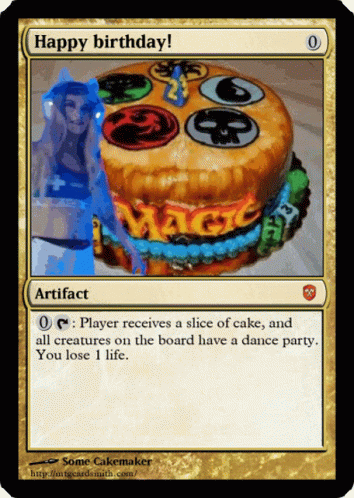 A Magic Card That Says Happy Birthday Artifact GIF
