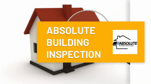 a magnifying glass is looking at a house that says absolute building inspection on it