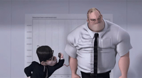 A Man And A Boy Are Standing Next To Each Other In Front Of A Chart GIF