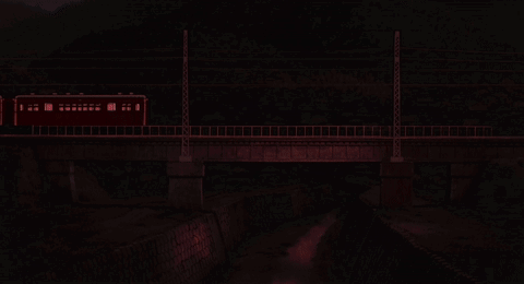 A Man And A Girl Are Looking Out Of A Window At Fireworks GIF