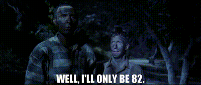A Man And A Girl Are Standing In The Dark And The Man Says Well I 'Ll Only Be 82 . GIF