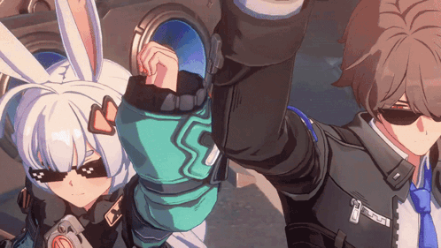 Man And Girl With Sunglasses Standing Together GIF