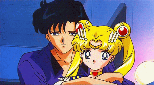 A Man And A Girl Are Standing Next To Each Other In A Room . GIF