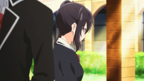 A Man And A Girl Standing Next To Each Other GIF