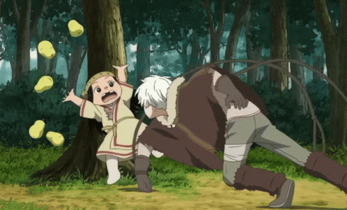 A Man And A Little Girl Are Playing In The Woods And The Little Girl Is Screaming GIF