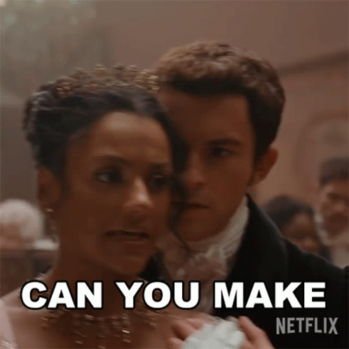 A Man And A Woman Are Dancing And The Man Is Asking The Woman If She Can Make Him . GIF