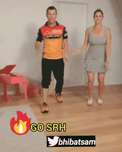 A Man And A Woman Are Dancing In A Room With The Words Go Srh Behind Them GIF
