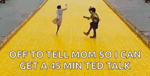 A Man And A Woman Are Dancing On A Yellow Tiled Floor . GIF