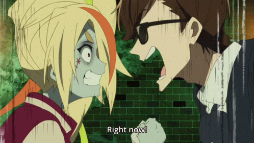 A Man And A Woman Are Fighting And The Man Is Saying Right Now GIF