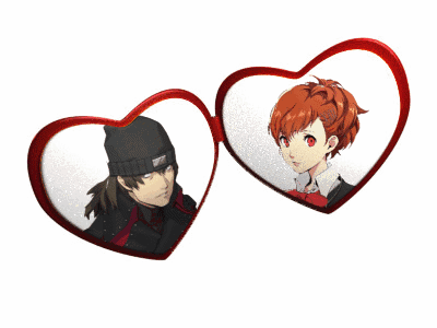 A Man And A Woman Are In Heart Shaped Frames GIF