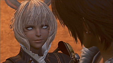 A Man And A Woman Are Looking At Each Other And The Woman Has Horns On Her Head GIF