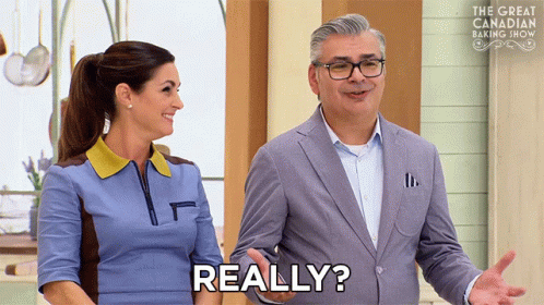 Man Saying Really On Canadian Baking Show GIF