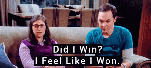 A Man And A Woman Are Sitting On A Couch With The Words Did I Win I Feel Like I Won Below Them GIF