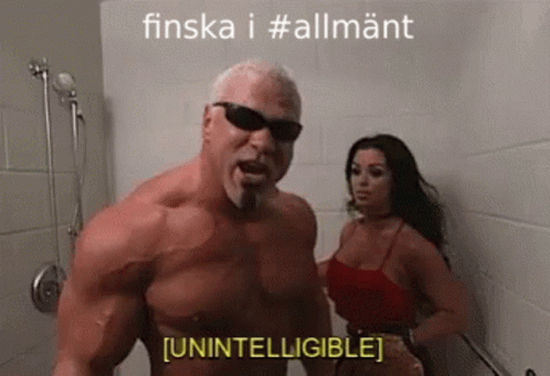 A Man And A Woman Are Standing In A Shower . The Man Is Wearing Sunglasses . GIF