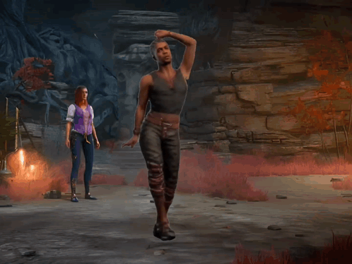 Man And Woman In Video Game Scene GIF