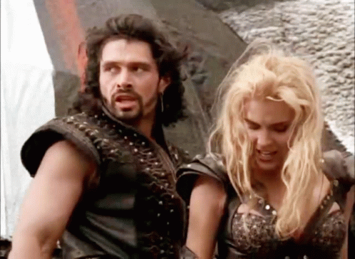 Man And Woman Standing And Talking GIF