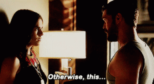 A Man And A Woman Are Standing Next To Each Other And The Man Says " Otherwise This " GIF