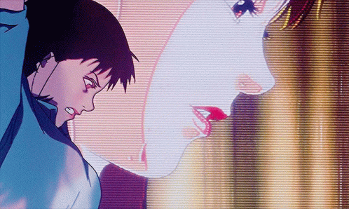 A Man And A Woman Are Standing Next To Each Other In A Cartoon GIF