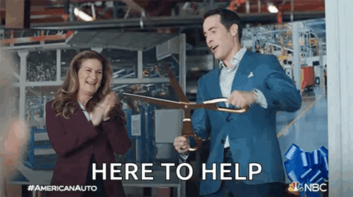 Man And Woman Cutting Ribbon GIF