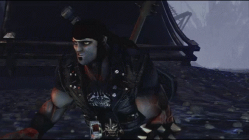 A Man And A Woman Are Standing Next To Each Other GIF
