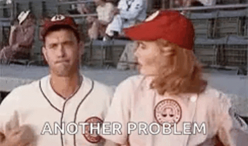 Man And Woman On Baseball Field 'Another Problem GIF