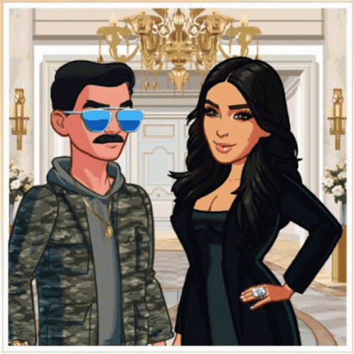 A Man And A Woman Are Standing Next To Each Other GIF