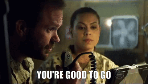 Man And Woman Talking On Walkie Talkie GIF