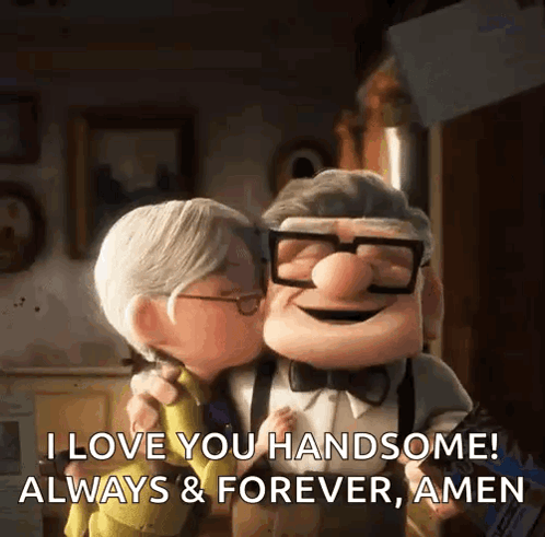 A Man And A Woman From Up Are Kissing And Hugging . GIF