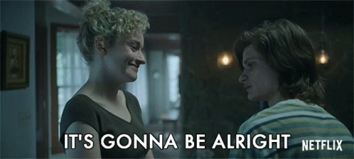 a man and a woman hugging with the words it 's gonna be alright netflix