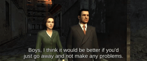 A Man And A Woman Standing Next To Each Other With A Caption That Says Boys I Think It Would Be Better GIF