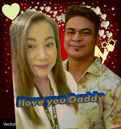 A Man And A Woman With The Words I Love You Daddy On The Bottom GIF