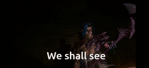 A Man And Woman Are Standing Next To Each Other With The Words We Shall See Above Them GIF