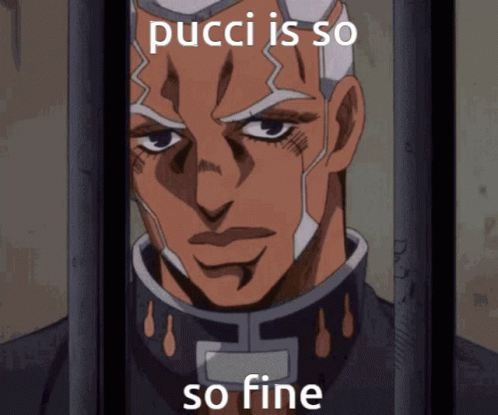 A Man Behind Bars With The Words Pucci Is So So Fine Below Him GIF