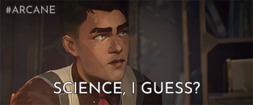 A Man Covering His Mouth With His Hand And The Words Science I Guess GIF
