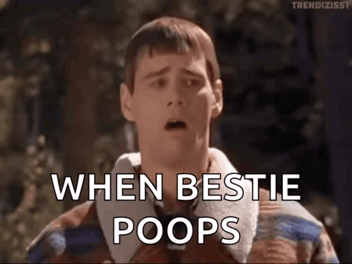 A Man From Dumb And Dumber Is Making A Funny Face While Talking About Poop . GIF