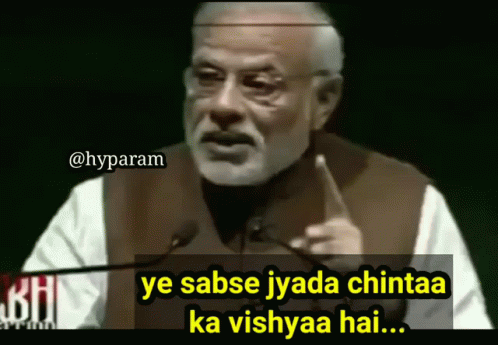 A Man Giving A Speech With The Words Ye Sabse Jyada Chintaa Ka Vishyaa Hai GIF