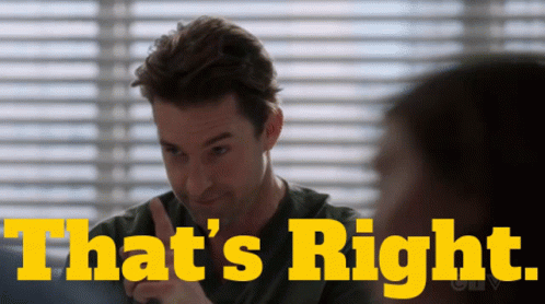 A Man Giving A Thumbs Up With The Words That 'S Right In Yellow GIF